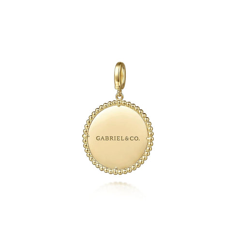 Gabriel & Co. Necklaces 14K Yellow Gold Bujukan Round Starburst Medallion Pendant