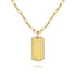 Gabriel & Co. Necklaces 14K Yellow Gold Dog Tag Pendant Hollow Chain Necklace