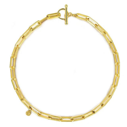 Gabriel & Co. Necklaces 14K Yellow Gold Paperclip Chain Necklace with Toggle