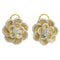 Jyes International Earrings 18K Yellow Gold Floral Diamond Earrings