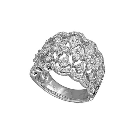 Jyes Rings 18K White Gold Diamond Fashion Ring