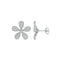 Kallati Earrings 14K White Gold Diamond Flower Studs