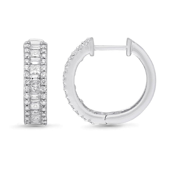 Kallati Earrings 14K White Gold Diamond Hoops