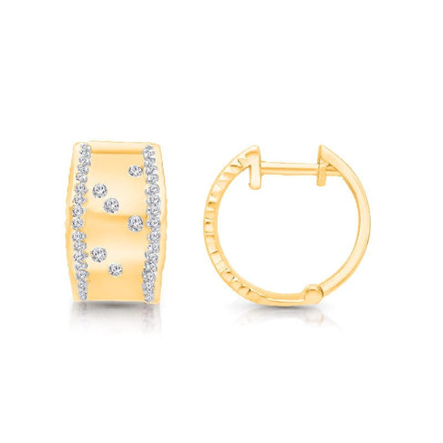 Kallati Earrings 14K Yellow Gold Diamond Hoop Earrings