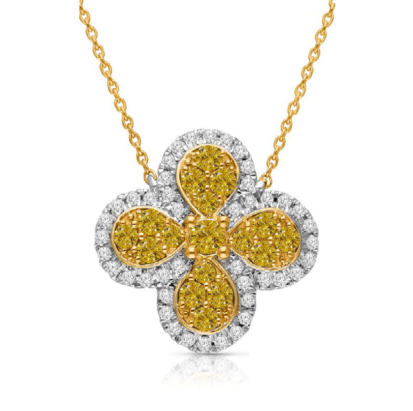 Kallati Necklaces 14K Yellow Gold White and Yellow Diamond Nelace
