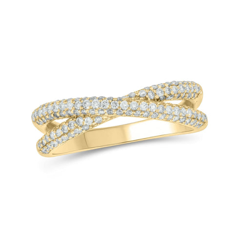 Kallati Rings 14K Yellow Gold Diamond Twist Band