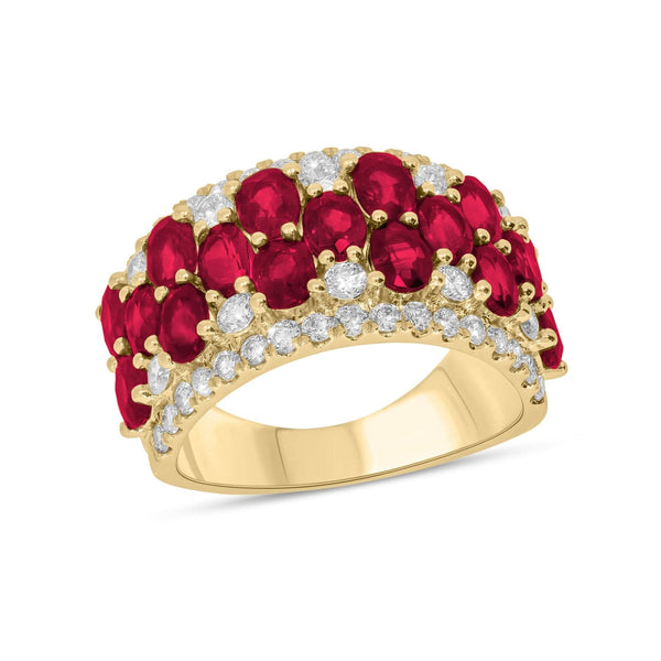 Kallati Rings 14K Yellow Gold Ruby & Diamond Ring