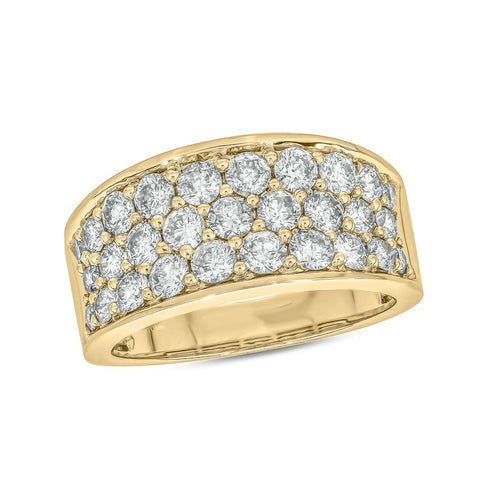 Kallati Rings 14K Yellow Gold Wide Band Diamond Fashion Ring