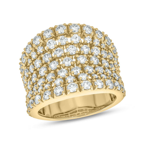 Kallati Rings 14K Yellow Gold Wide Diamond Band