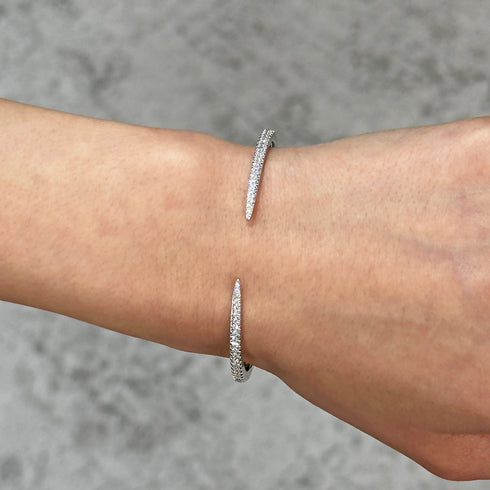 LAmore Bracelets 18K White Gold Open Diamond Bangle