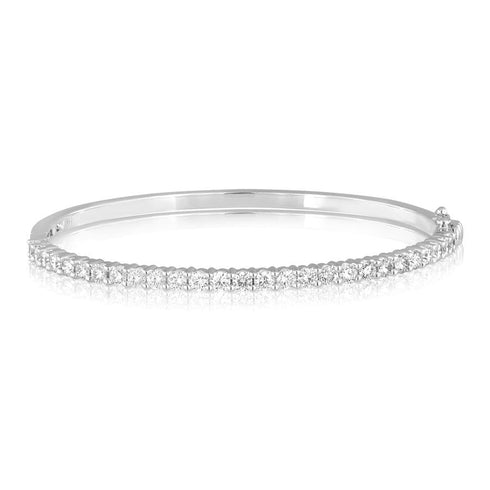 Nasbro Bracelets 14K White Gold Prong Diamond Bangle