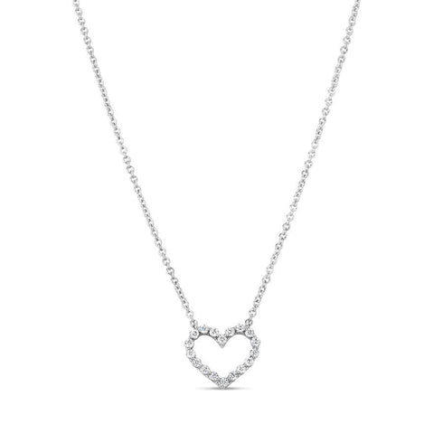 Nasbro Necklaces 14K White Gold Diamond Heart Necklace