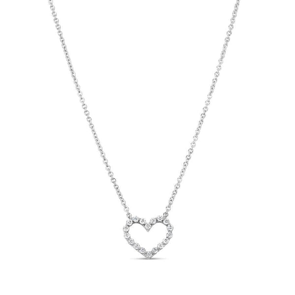 Nasbro Necklaces 14K White Gold Diamond Heart Necklace