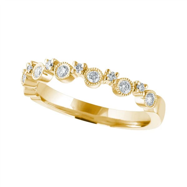 Nasbro Rings 14K Yellow Gold Bezel and Prong Diamon Ring