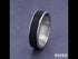 Men's Wedding Band, 14K White Gold with Forged Black Carbon Fiber, 6.5MM