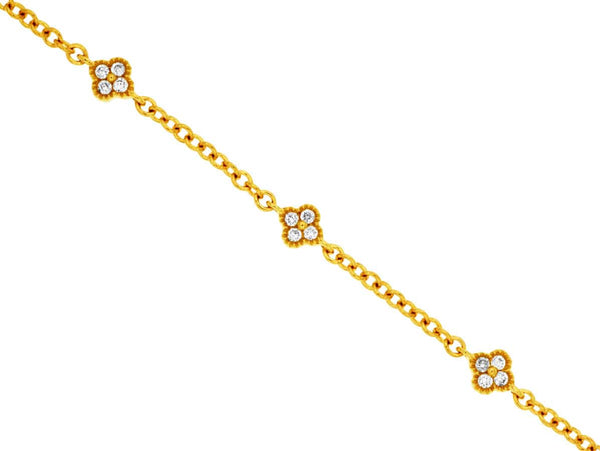 Royal Jewelry Bracelets 14K Yellow Gold 5 Station Diamond Bracelet