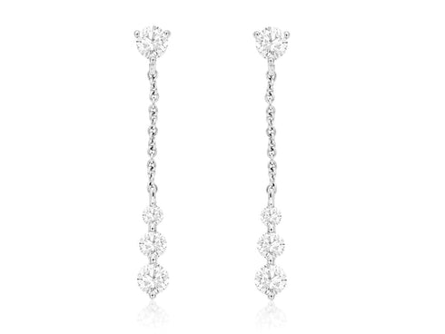 Royal Jewelry Earrings 14K White Dangle Earrings