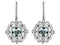 Royal Jewelry Earrings 14K White Gold Aquamarine & Diamond Dangle Earrings