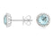 Royal Jewelry Earrings 14K White Gold Aquamarine & Diamond Stud Earrings