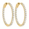 Royal Jewelry Earrings 14K Yellow Gold 5ct Inside/Outside Diamond Hoops