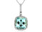 Royal Jewelry Necklaces 14K White Gold Aquamarine & Diamond Necklace