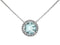 Royal Jewelry Necklaces 14K White Gold Aquamarine & Diamond Necklace