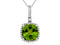 Royal Jewelry Necklaces 14K White Gold Peridot with Diamond Halo Necklace