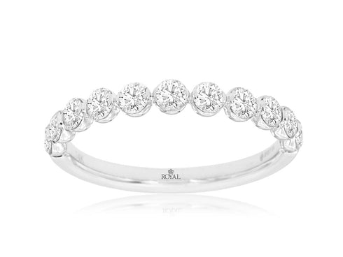 Royal Jewelry Rings 14K White Gold Diamond Band