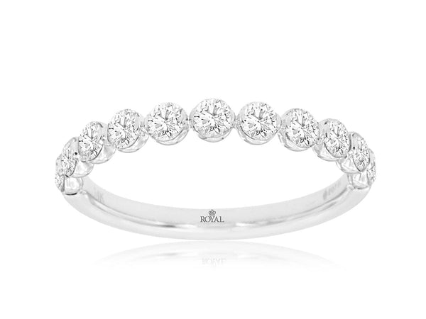 Royal Jewelry Rings 14K White Gold Diamond Band