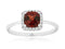 Royal Jewelry Rings 14K White Gold Garnet & Diamond Ring