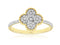 Royal Jewelry Rings 14K Yellow Gold Diamond Cluster Van Cleef Ring