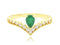 Royal Jewelry Rings 14K Yellow Gold Emerald & Diamond Curve Ring