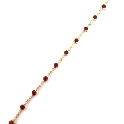Venetti Bracelets 14K YG Ruby & Diamond Tennis Bracelet