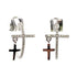 Venetti Earrings 14K White Gold Diamond Cross Hoop Earrings