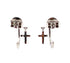 Venetti Earrings 14K White Gold Diamond Cross Hoop Earrings