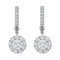 Vimco Earrings 14K White Dangle Diamond Halo Earrings