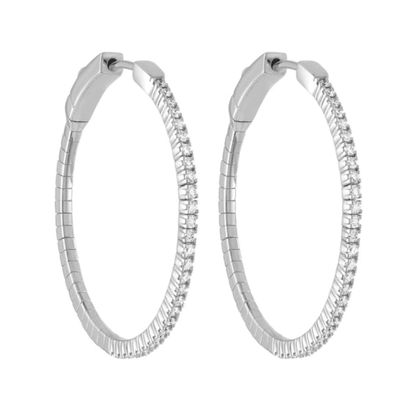 Vimco Earrings 14K White Gold Diamond Hoop Earrings, .50ct tdw