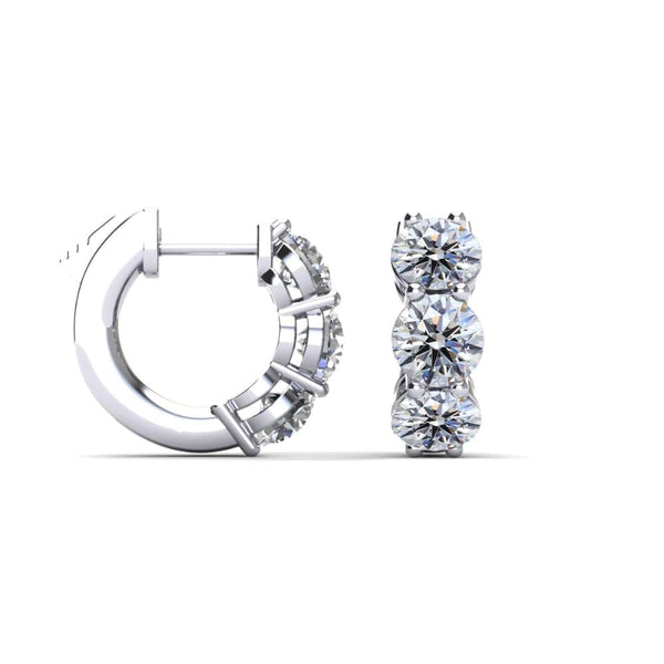 Vimco Earrings 14K White Gold Diamond Huggies 1.00ct tdw