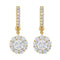 Vimco Earrings 14K Yellow Gold Diamond Dangle Halo Earrings