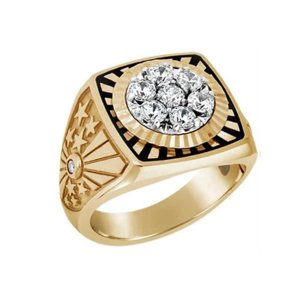 Vimco Men's Wedding Bands 14K Yellow Gold Men's Diamond Ring