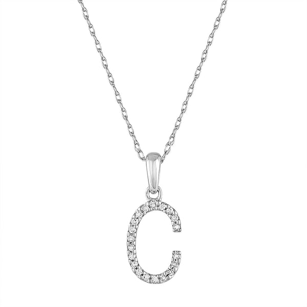 Vimco Necklaces 14K White Gold Diamond "C" Initial Necklace