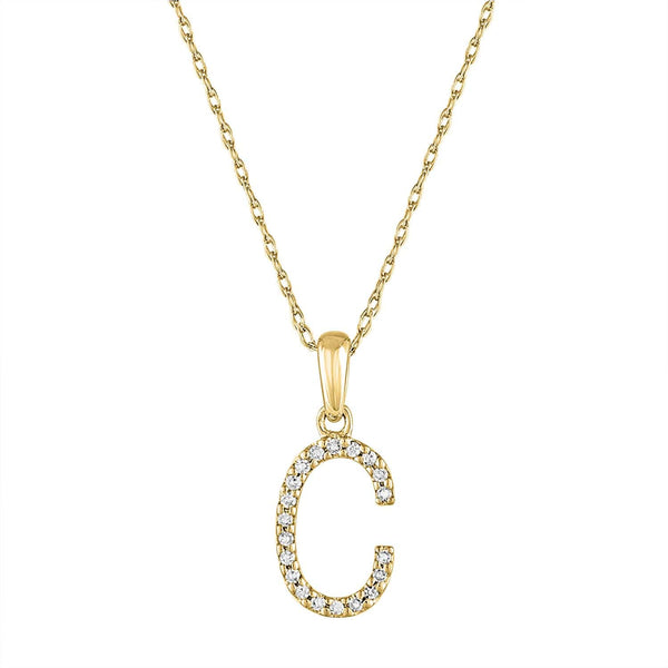 Vimco Necklaces 14K Yellow Gold Diamond "C" Initial Necklace