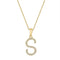Vimco Necklaces 14K Yellow Gold Diamond "S" Initial Necklace