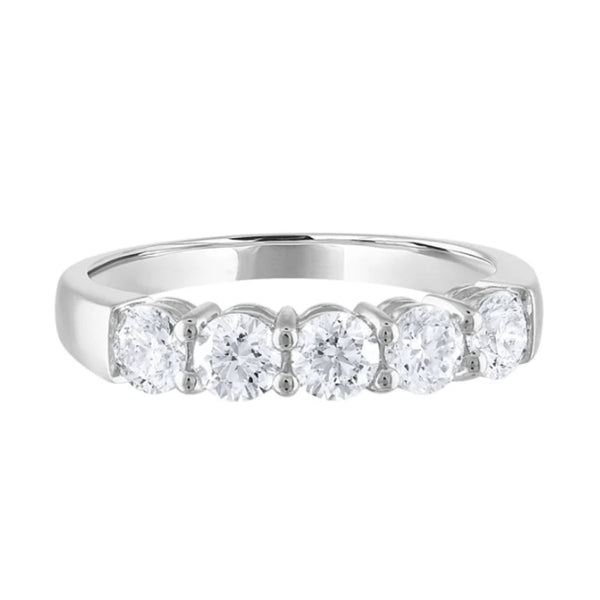 Vimco Rings 14K White Gold 5 Stone 1.50ct Diamond Band