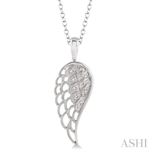 Ashi-SO Necklaces Sterling Silver Angel Wing Diamond Pendant