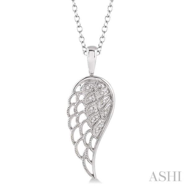 Ashi-SO Necklaces Sterling Silver Angel Wing Diamond Pendant