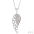 Ashi-SO Necklaces Sterling Silver Angel Wing Diamond Pendant
