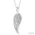 Ashi-SO Necklaces Sterling Silver Angel Wing Diamond Pendant