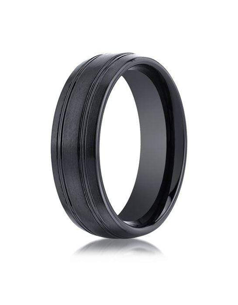 Benchmark Men's Wedding Bands 10 Black Ceramic 7mm Men's Wedding Band