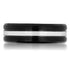 Cobalt Chrome Black Men's Wedding Band with High Polish Center
